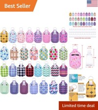 60 Pcs Hand Sanitizer Keychain Holders Set with 30 Pcs Empty Bottles 30 Pcs H...