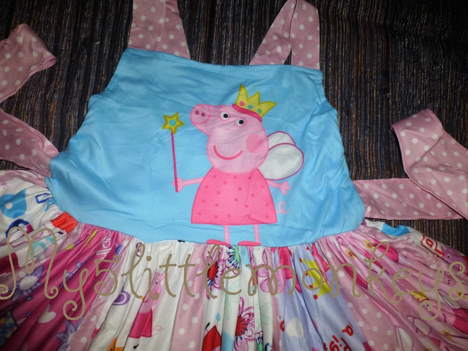 NUEVO Vestido Boutique Peppa Pig Niñas Sin Mangas Volantes Giratorio Foto 2 de 4