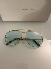 VICTORIA BECKHAM Rounded Metal Aviator SUNGLASSES MSRP 395 Handmade in ITALY