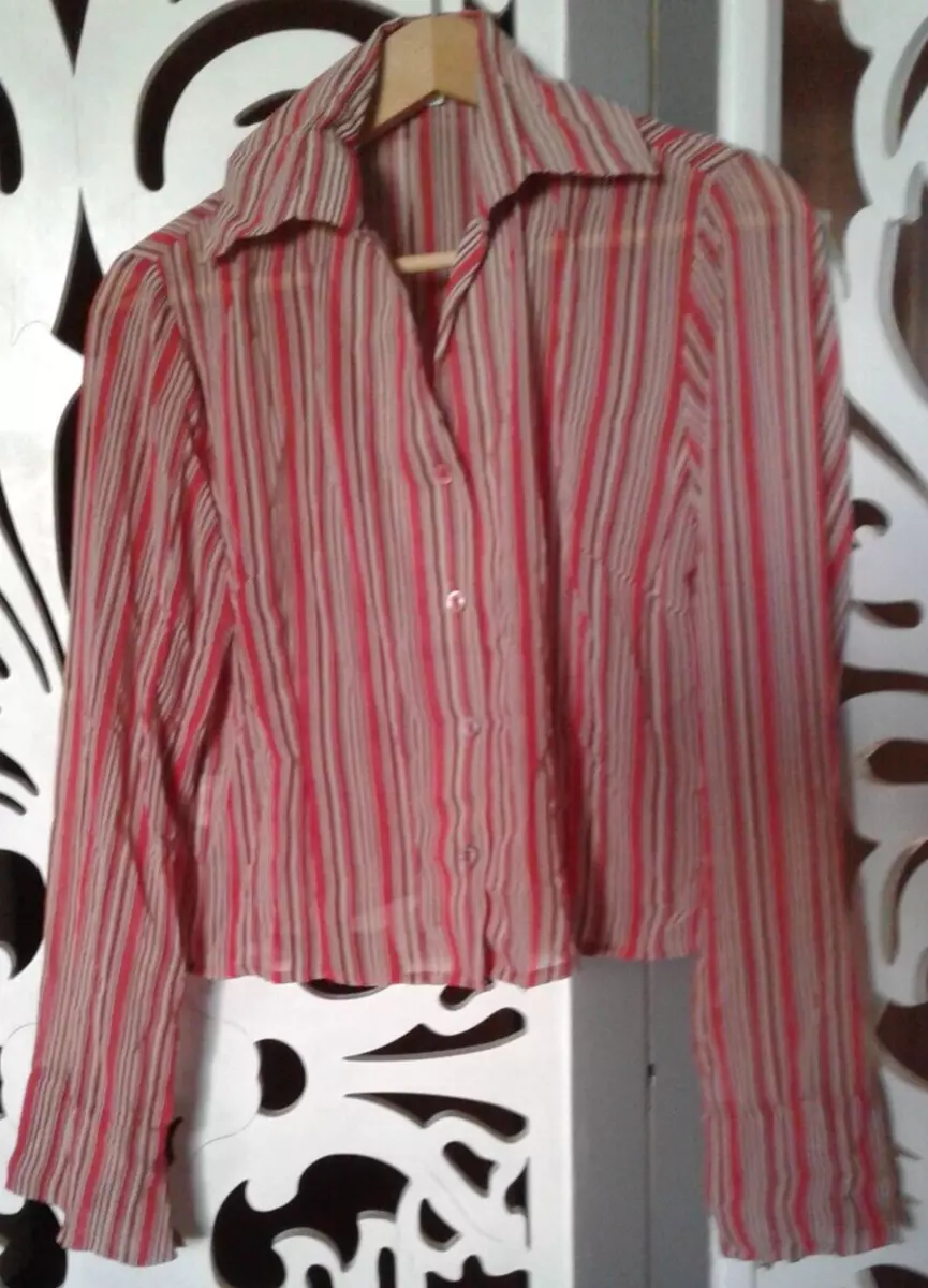 Camicia effetto seta Fantasia a righe rosse Naval Made in Italy tg