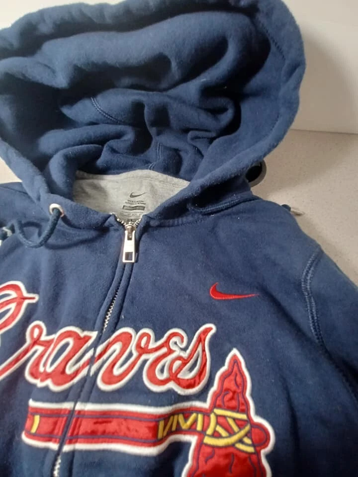 Nike Atlanta Braves Embroidered Full Zip Sweat Skirt Hoodie SZ XS