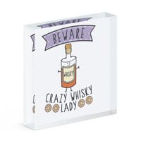 Beware VerrüCkte Whiskey Damen Acryl Foto Block Rahmen Lustig Mutter Muttertag