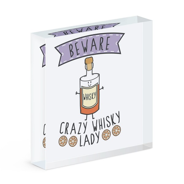 Beware VerrüCkte Whiskey Damen Acryl Foto Block Rahmen Lustig Mutter Muttertag-image