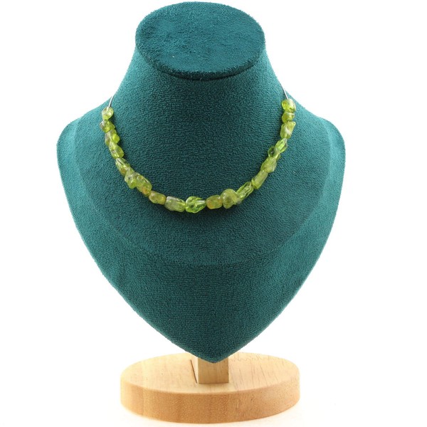 Steine Und MinéRaux. Halskette 20 Perlen Peridot Aus Myanmar (Birma) Kette IN-image