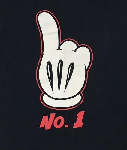 Disney - No. 1 - Mickey Mouse Hand Finger Point - Medium - Black T-Shirt - Picture 3 of 3