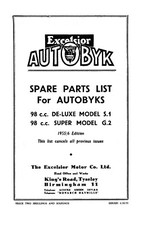 (0542) 1955-1956 Excelsior Autobyk parts book