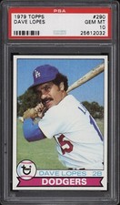 1979 Topps #290 Dave Lopes - Dodgers - PSA 10 - 25612032 - Pop 6 - Baseball Card