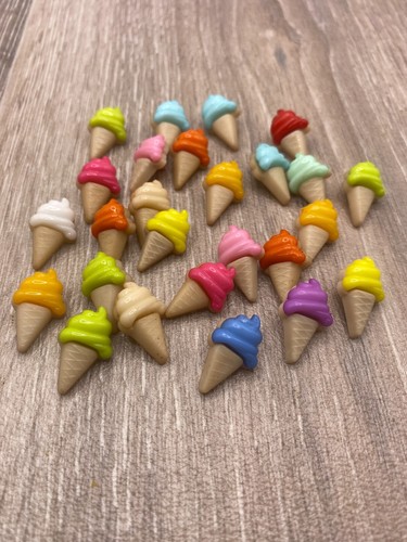 21x12mm Ice Cream Shank Buttons Acrylic Mixed Colours Knitting Card Making - Picture 7 of 10