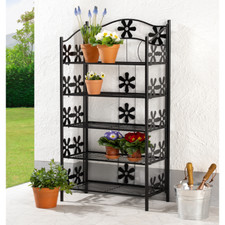 Metallregal mit 5 Böden 60 x 30 x 112 cm schwarz