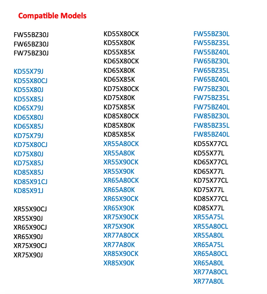 Adaptador de montaje en pared espaciador Sony TV Vesa KD XR 55 65 75 77 85 X80K X90K X80L X90L Foto 4 de 4