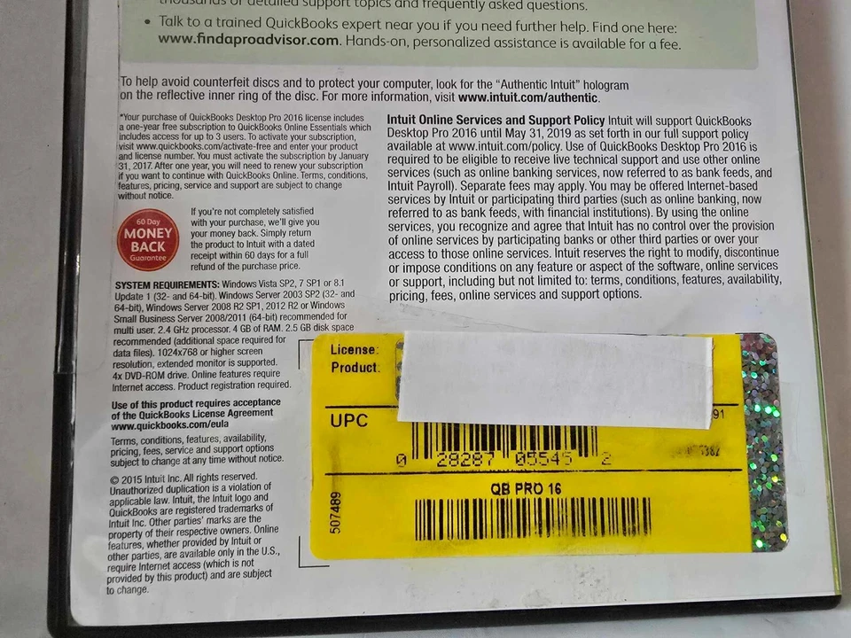 Quickbooks Pro 2016 Desktop For Windows Retail Version Intuit Full US 123 - Image 4 of 4