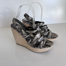 Dknyc Nikki Reptile Leather Platform Wedge Shoes