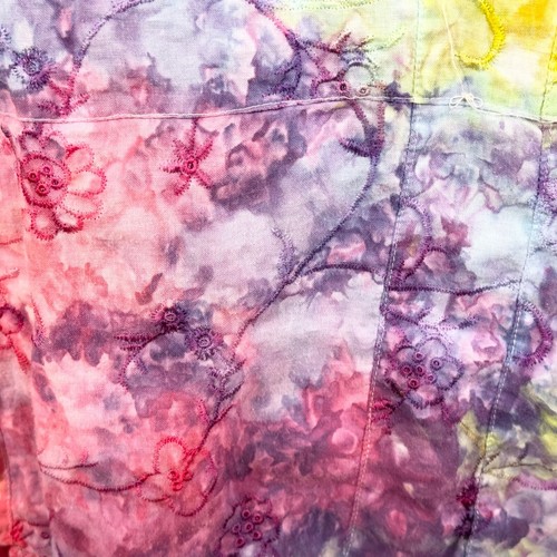 Jamie Nicole Plus Size 3X Top Handmade Tie Dye Linen Embroidered Floral 1025 - Bild 13 von 14