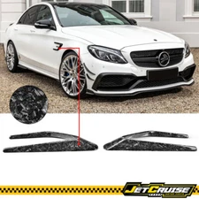 Fits 15-18 Mercedes C-Class W205 Front Fender Scoop Vents Forged Carbon Fiber