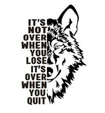 Kids Room Boys Decor Wall Decal-Wolf Pattern Inspiration Qote Its not Over Wh...