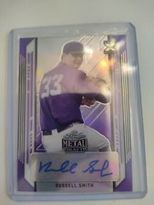 2021 Leaf Metal Draft - Base Autographs Purple Rainbow #BA-RS1 Russell Smith /25