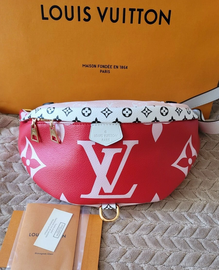 Louis Vuitton Bumbag Monogram Giant Red/Pink in Coated Canvas with  Gold-tone - US