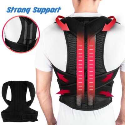 Unisex Adjustable Posture Corrector full Back Support Shoulder Lumbar Brace Belt