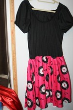 Rubies Dress Women's Medium Retro Poodle Dress Records Print Costumes  