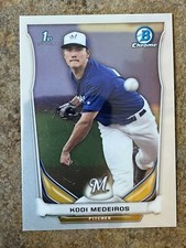 2014 Bowman Chrome Draft Pick CDP9 Kodi Medeiros - Milwaukee Brewers