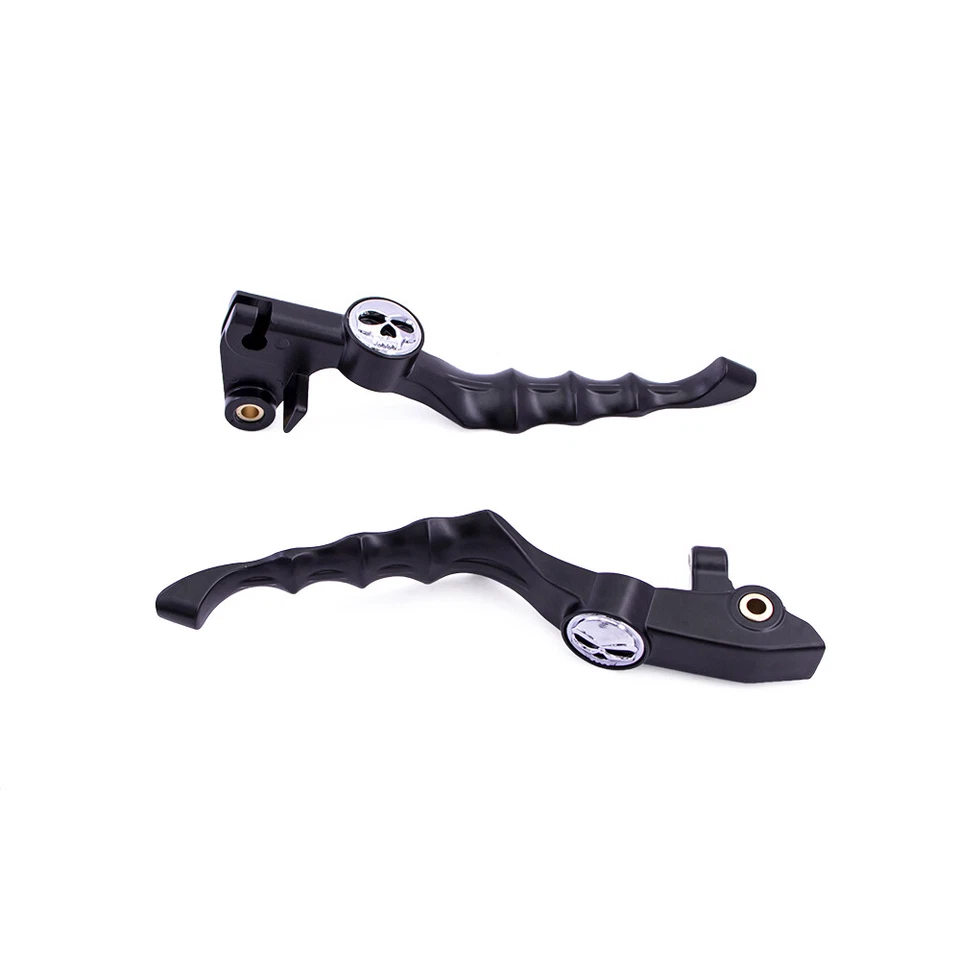 Пара хромированных рычагов сцепления тормоза черепа для Yamaha V-Star 650 1100 на заказ 1999-2009 - Изображение 3 из 4