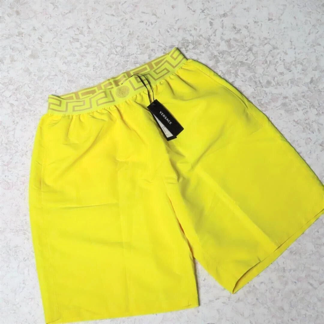 NEW VERSACE Greca Medusa Men s Swim Trunks Shorts YELLOW SIZE 4