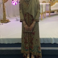 Beautiful taupe Pakistani wedding Dress Lehenga Occasion Bridesmaid Formal