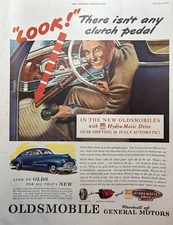1946 Oldsmobile Hydra Matic Drive Fully Automatic Gear Shifting VTG Print Ad