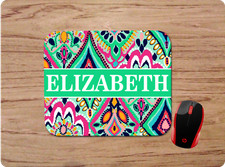 WILD BOHEMIAN PRINT PERSONALIZED W/ NAME CUSTOM MOUSE PAD DESK MAT OFFICE GIFT