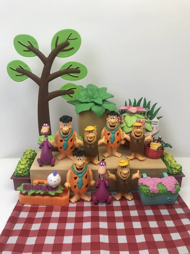 4PCS SET The Flintstones Mini Cartoon Figure Model Toy Statue Collectible No Box