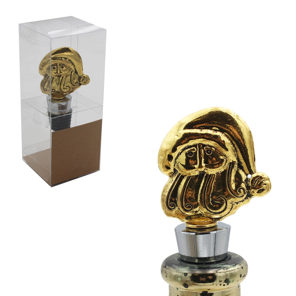 Bouchon De Bouteille De Vin En Or Personnage De Noël - PÈRE NOËL B - Photo 1/1