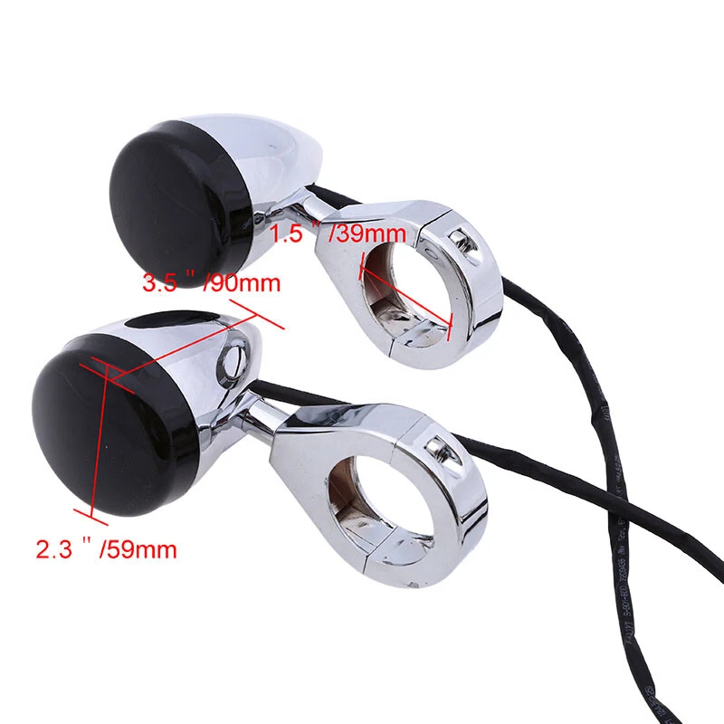 Luz de señal de giro para motocicleta de 39 mm 4 piezas apta para Harley Davidson Heritage Softail Foto 3 de 4