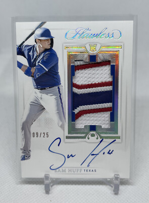 2021 Flawless Sam Huff Rookie Patch Auto /25 RPA Texas Ranger 3 Color ...