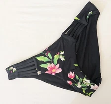 TiniBikini Swimwear Women's Floral Strappy Cheeky Bikini Bottom Size Small