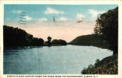 NEW YORK Elmira Rorick's Glen Looking Down River NY c1925 Postcard