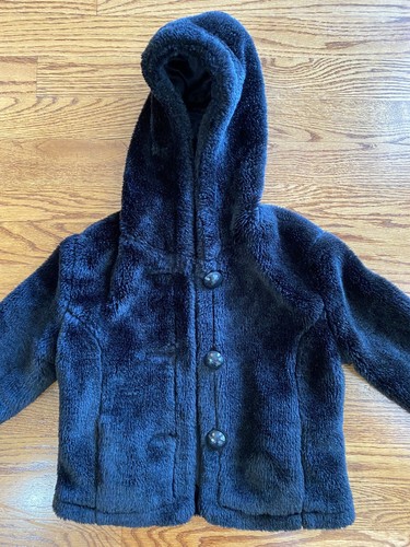 Dollhouse Girls Black Reversible Faux Fur Hooded Coat/Jacket Size 4t, Cute! - Picture 2 of 13