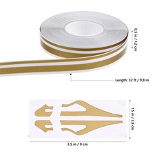 Matte Gold 12 Roll Vinyl Pinstriping Double Line Car Tape Decal Stickers 12mm