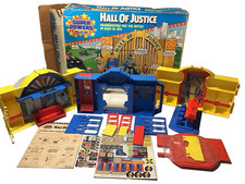 1984 Kenner Hall of Justice Playset SUPER POWERS Vintage 100% COMPLETE w/ BOX