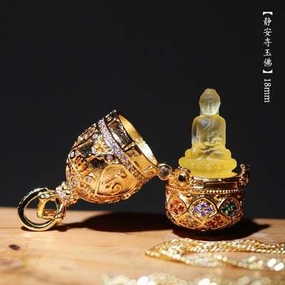 Glass small Buddha statue portable gift multi-function pendant