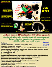 Les Paul Solderless LONG Shaft Wiring Harness...