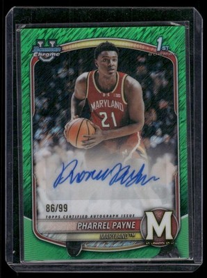 2025-26 Bowman U Chrome Pharrel Payne RC Green Shimmer Auto #/99 -Maryland