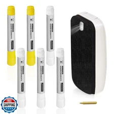 ZHIDIAN Dry Erase Markers for Black Glass Board, 2-in-1 Magnetic Chalkboard S