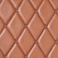 59" W Quilted Vinyl Faux Leather Fabric Car Upholstery Home DIY 1/3/5 Yard Brown