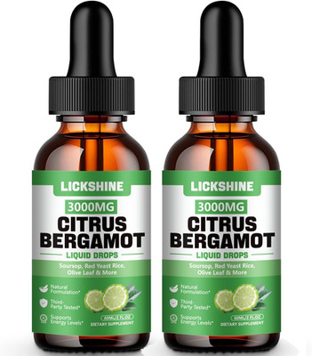2 Pack 3000Mg Citrus Bergamot Liquid Drops - High Absorption - Cholesterol Lower