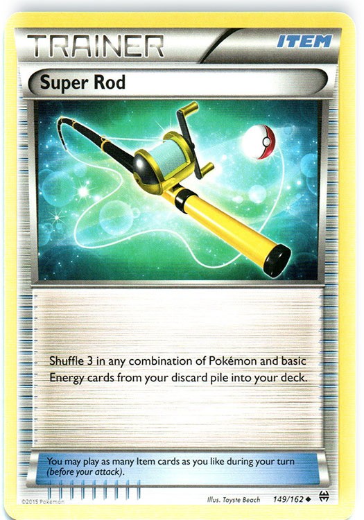 Super Rod - 149/162 - Uncommon (Lp) BREAKThrough - Trainer - Item Pokémon
