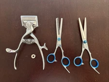 Portable Hand Manual Hair Clippers Hair Trimmer Cutter Barber  + Hair Scissors