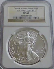 2012-W Struck at West Point Mint American Eagle Silver Dollar NGC MS69