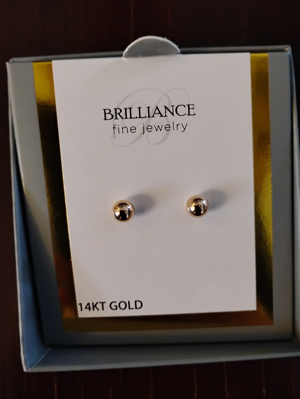 14K Yellow Gold Ball Stud Earrings