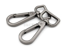 2 PCS Push Gate Snap Hooks 3/4 Inch Metal Swivel Lobster Claw Gunmetal