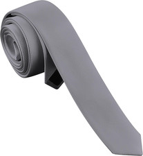 Men's Skinny Ties Solid Color Formal Neckties 1.58" 4CM Slim Ties For Men